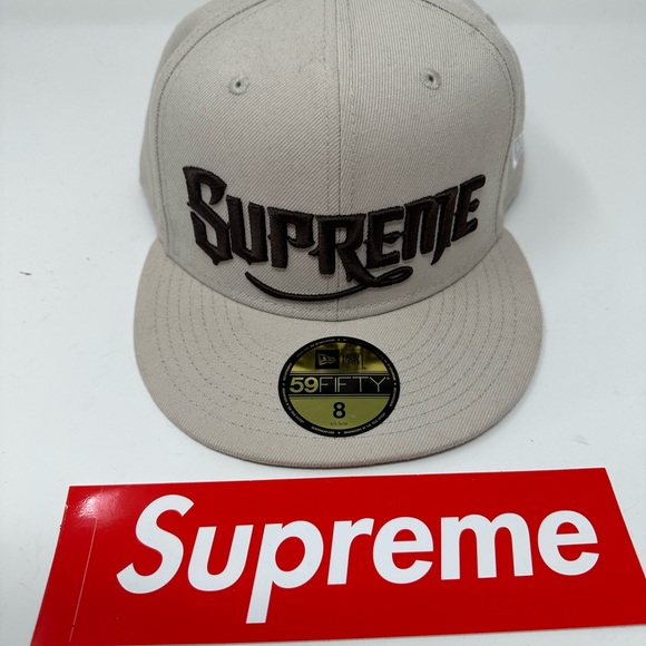 Supreme Beige Cap with Black Logo - Picture 1 of 5